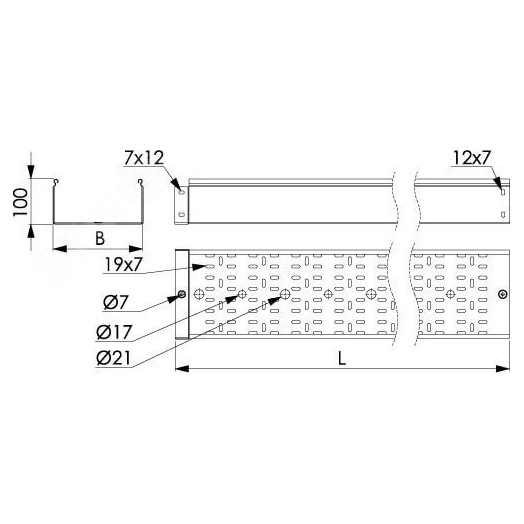 Лоток лестничный 50х400х3000