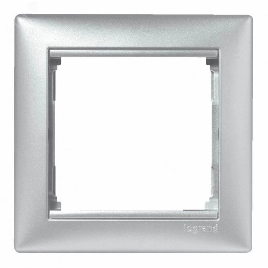 VALENA Рамка 1 пост горизонтальная алюминий