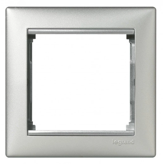 VALENA Рамка 1 пост горизонтальная алюминий