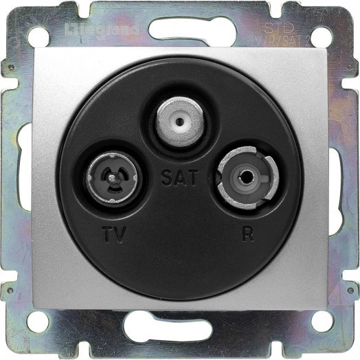 VALENA Розетка телевизионная TV-FM-SAT звезда 1.5дБ алюминий