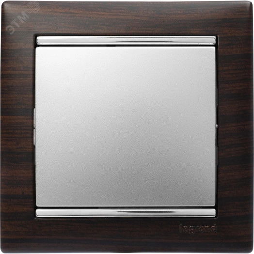 Выключатель одноклавишный, в рамку, алюминий