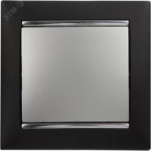 Выключатель одноклавишный, в рамку, алюминий