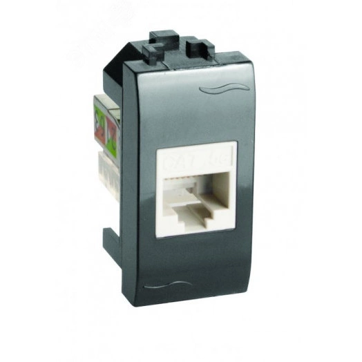 BRAVA Розетка компьютерная RJ45 (разъем PcNet) 1 модуль категория 5е черная