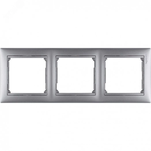 VALENA Рамка 3 поста горизонтальная алюминий