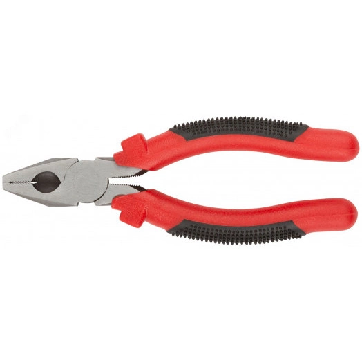 Плоскогубцы комбинированные ''Стандарт'' красно-черные пластиковые ручки, полированная сталь 165 мм