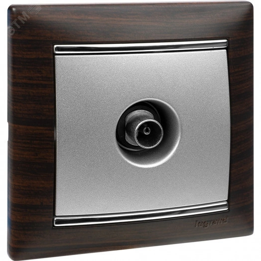 VALENA Розетка телевизионная ТV звезда в рамку 2400мГц 1.5дБ алюминий