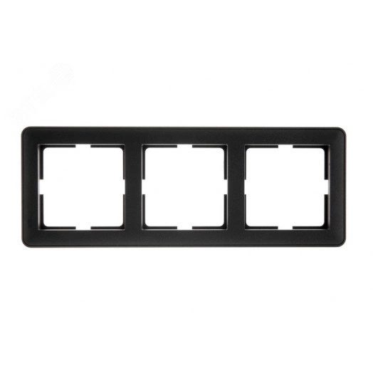 W59 Рамка 3 поста черный бархат