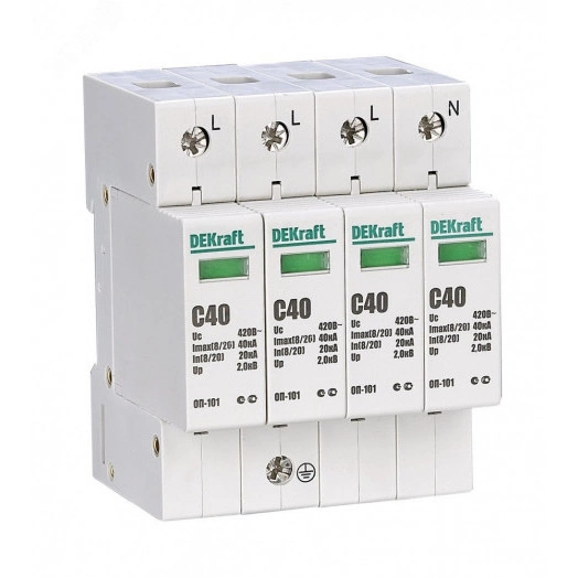 Ограничитель перенапряжения четырехполюсный ОП-101 4п 40кА С 420В