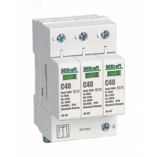 Ограничитель перенапряжения четырехполюсный ОП-101 4п 40кА С 420В