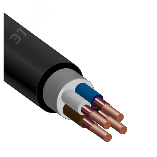 Кабель силовой ВВГнг(А)-FRLS 4х1.5-1 (N) однопроволочный круглый