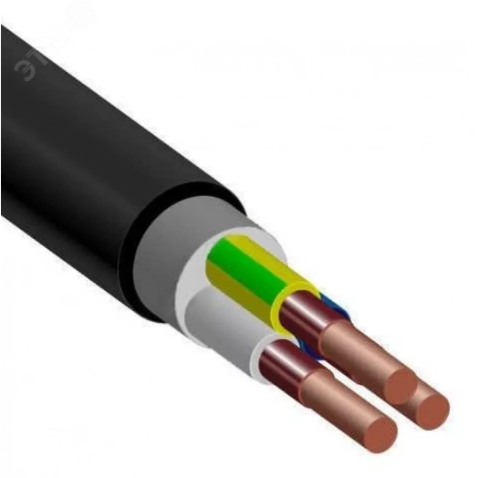 Кабель силовой ВВГнг(А)-FRLS 3х4-1 (N.PE) однопроволочный круглый