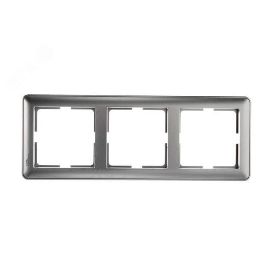 W59 Рамка 3 поста матовый хром