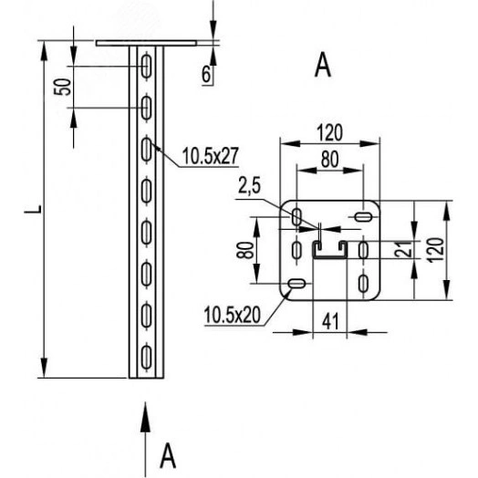 Крышка TDSA на ответвитель Т-образный вертикальный 100/200мм горячеоцинкованная