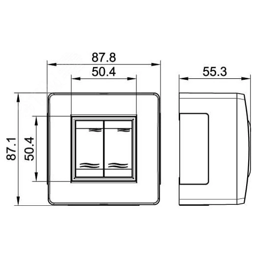 Угол горизонтальный 90 градусов 50x300 R-600