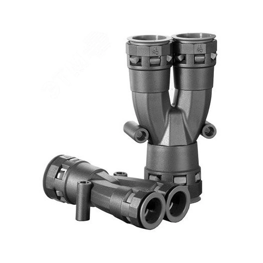 Разветвитель DN 1х17 + 2х12 мм полиамид черный