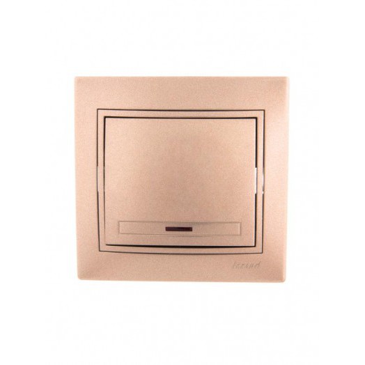 Выключатель 1-кл. СП Mira 10А IP20 с подсветкой со вставкой свет. корич. перламутр. LEZARD 701-3131-111 Выключатель 1-кл. СП Mira 10А IP20 с подсветкой со вставкой свет. корич. перламутр. LEZARD 701-3131-111