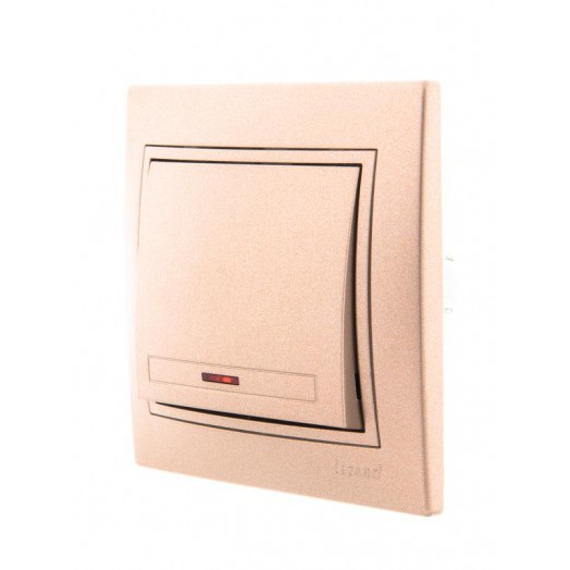 Выключатель 1-кл. СП Mira 10А IP20 с подсветкой со вставкой свет. корич. перламутр. LEZARD 701-3131-111 Выключатель 1-кл. СП Mira 10А IP20 с подсветкой со вставкой свет. корич. перламутр. LEZARD 701-3131-111