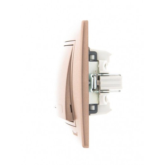 Выключатель 1-кл. СП Mira 10А IP20 с подсветкой со вставкой свет. корич. перламутр. LEZARD 701-3131-111 Выключатель 1-кл. СП Mira 10А IP20 с подсветкой со вставкой свет. корич. перламутр. LEZARD 701-3131-111