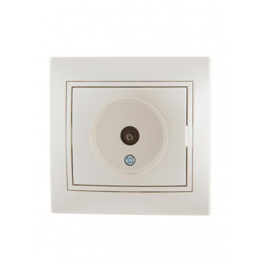 Розетка проходная TV СП Mira 16А IP20 со вставкой жемчуж./бел. перламутр. LEZARD 701-3030-129