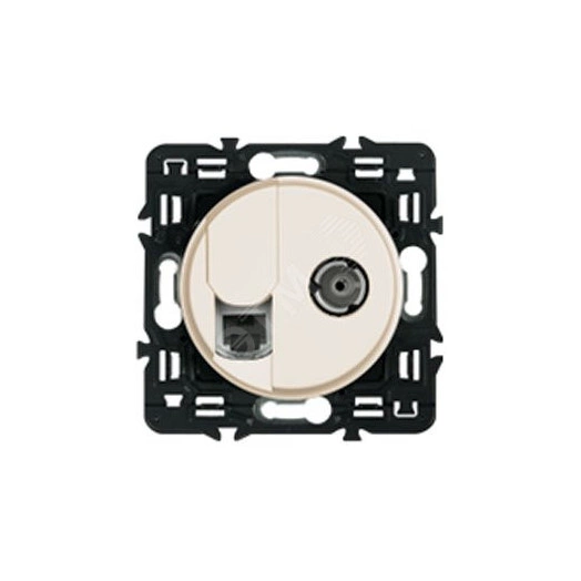 Celiane Панель лицевая для розетки телевизионной RJ+TV слоновая кость