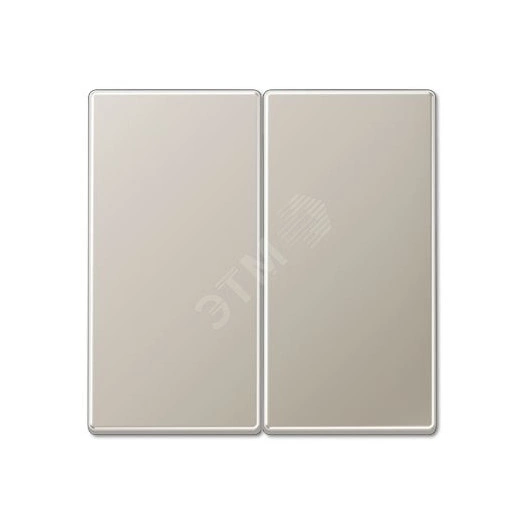 Клавиша 2-я для выключателей и кнопок  без подсветки. Серия LS990  Материал- металл  Цвет- благородная сталь