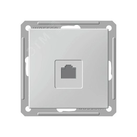 W59 Розетка телефонная скрытая без рамки черный бархат