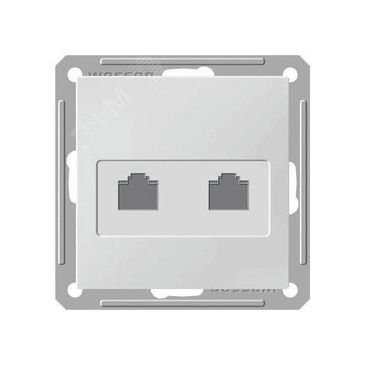 W59 Розетка информационная двойная скрытая без рамки категория 5е сосна