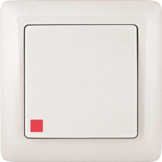 ХИТ Выключатель одноклавишный скрытый белый