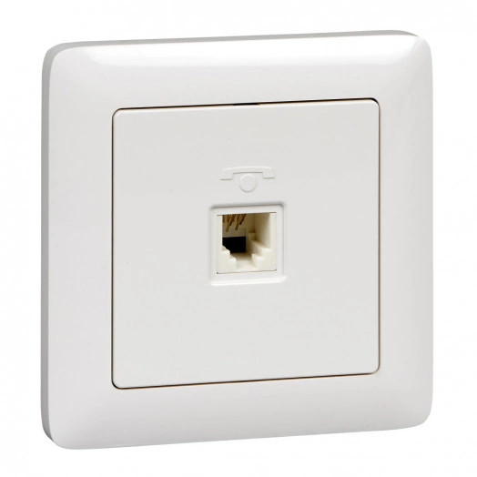 ХИТ Розетка телефонная скрытая белая