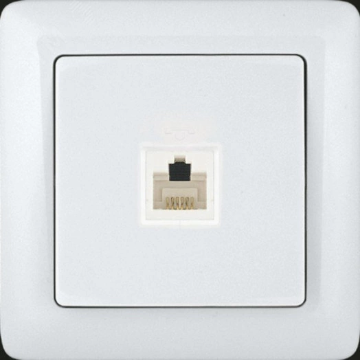 ХИТ Розетка телефонная скрытая белая