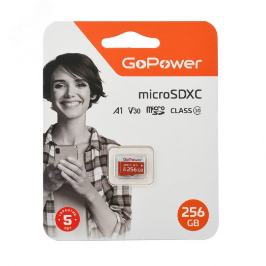 Карта памяти 256GB MicroSD, UHS I, SDXC, V30, U3, 100 МБ/с, Class 10