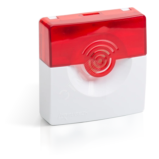 Оповещатель охранно-пожарный комбинированный (светозвуковой, бело-красный). Серия 3.