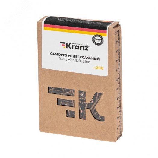 Саморез универсальный 3х35, желтый цинк, короб (200 шт./уп.)