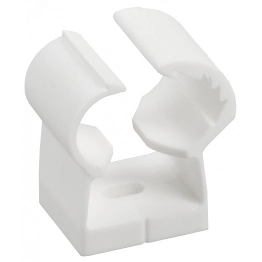 Клипса с фиксатором для гладких труб d=20-25мм белая (24шт/упак) IEK