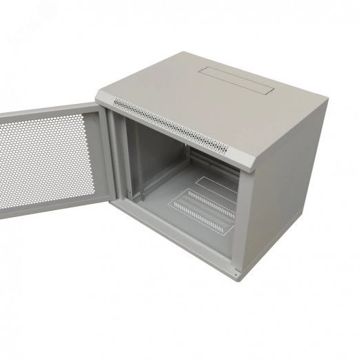 Шкаф настенный 19-дюймовый 19'' 15U 775x600х450мм металлическая передняя дверь с замком серый RAL 7035 WRline''