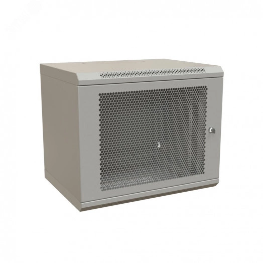 Шкаф настенный 19-дюймовый 19'' 15U 775x600х450мм металлическая передняя дверь с замком серый RAL 7035 WRline''
