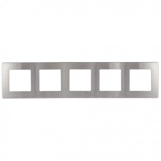 Рамка для розеток и выключателей Серия 12 12-5105-03 на 5 постов, Сатин, алюминий