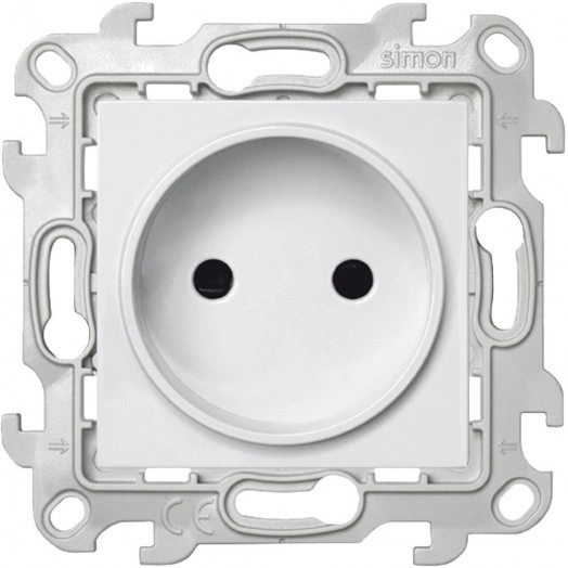 Розетка 2К с защитными шторками, белый