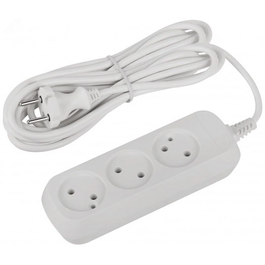 Удлинитель электрический 3 розетки без заземления 5м ПВС 2x0.75мм2 UDL-10-350 Greenline ЭРА