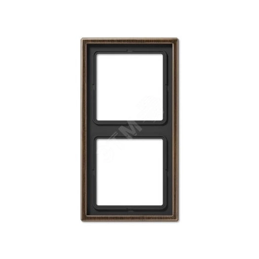 Рамка 2-я для горизонтальной/вертикальной установки  Серия- LS990  Материал- металл  Цвет- античная латунь