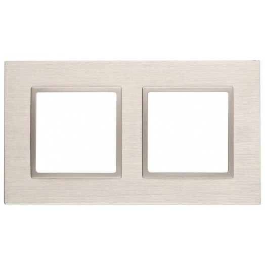 Рамка на 2 поста, металл, Эра Elegance, шампань+шамп, 14-5202-04