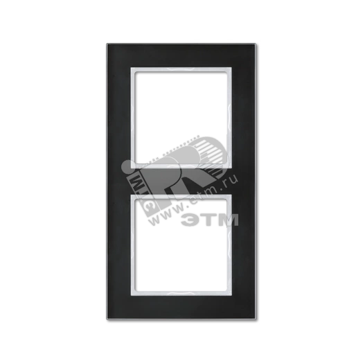 Рамка 2-я для горизонтальной/вертикальной установки  Серия- ACreation  Материал- стекло  Цвет- черный