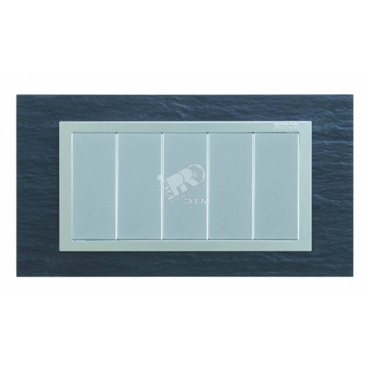 Рамка с суппортом на 8 узких модулей, S82C, сланец - алюминий (композит)