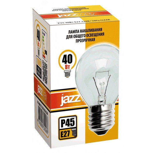 Лампа накаливания P45 240V 40W E27 clear