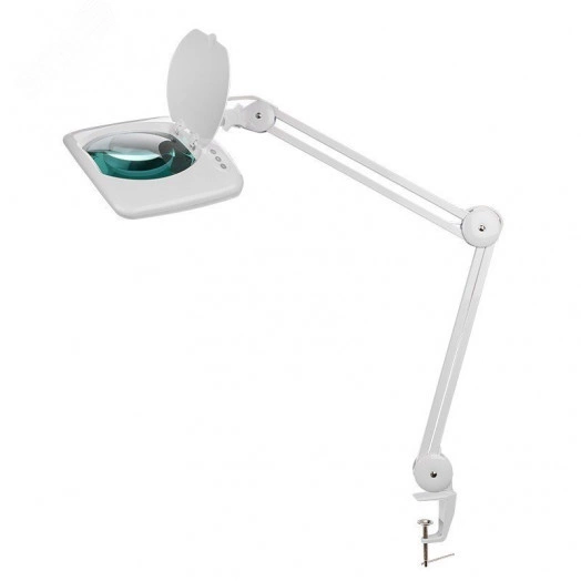 Лупа на струбцине , квадратная, 5D, 60 SMD LED