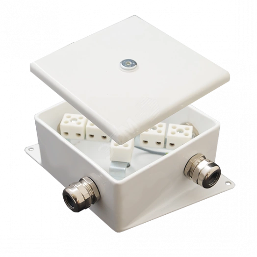 Коробка монтажная огнестойкая КМ-О (6к*60)-IP66-120х120 два ввода AC