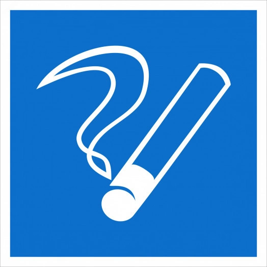 Наклейка информационный знак Место курения 100х100,