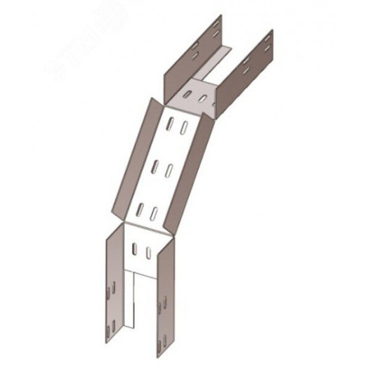Лоток перфорированный КС 500х65 У3 для поворота трассы вниз на 90, окрашенный, S1,5