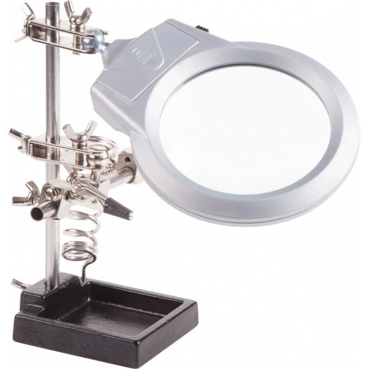 Держатель Третья рука с лупой х2.5