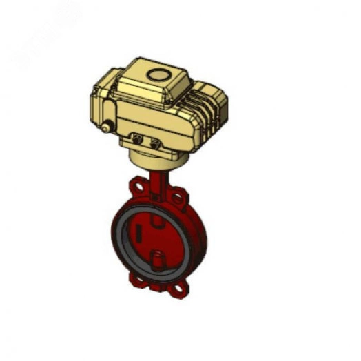 Затвор дисковый поворотный чугунный для систем пожаротушения Ду 40 Ру16 с электроприводом 3ф-400В, диск чугун, манжета EPDM